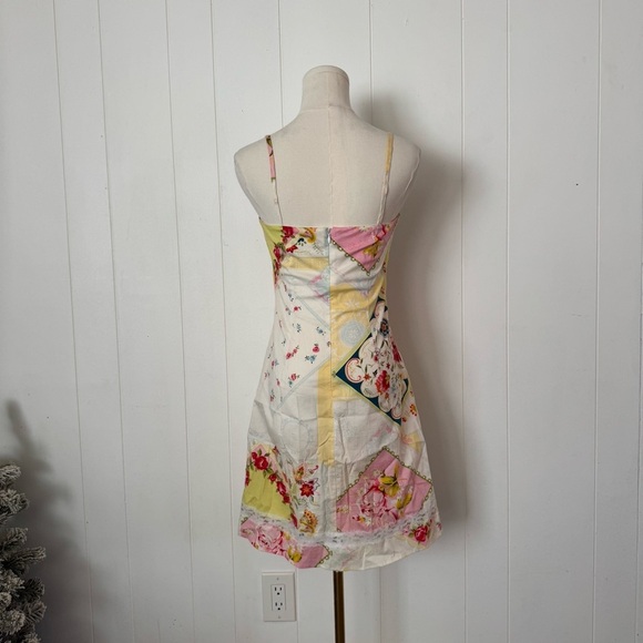 Vintage To The Max Patchwork Floral Mini Sundress Small - Picture 3 of 7